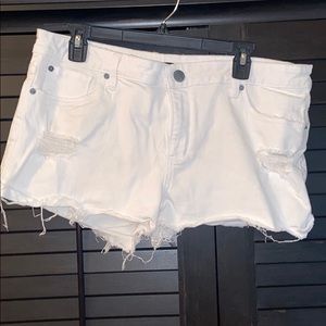 white denim shorts